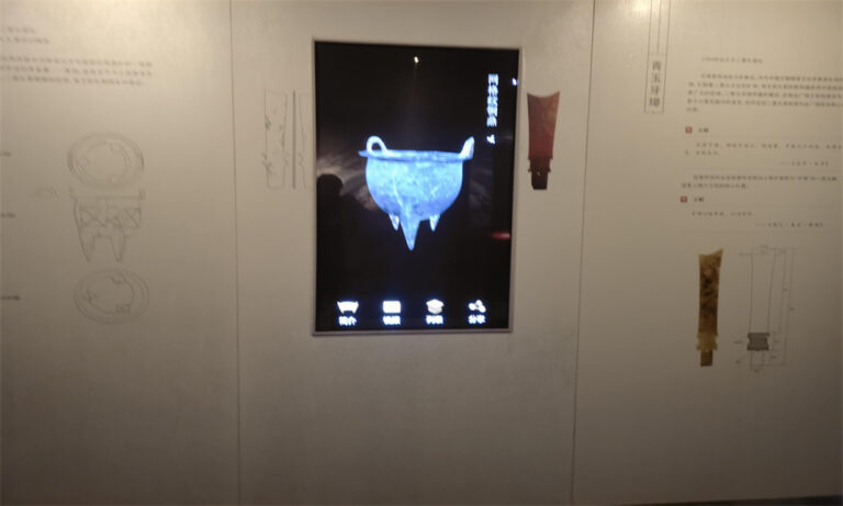 Museum 55 inch OLED transparent screen installation case